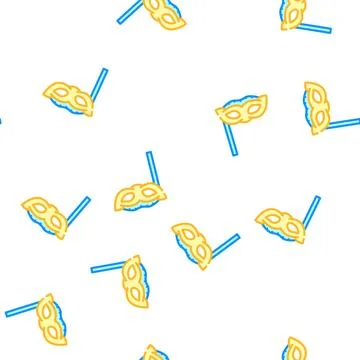 Facial mask dancer vector seamless pattern Stock Illustration