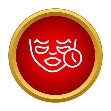 Facial mask icon with timer for skincare treatment Illustrazione stock