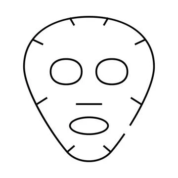 Facial mask line icon vector illustration isolated Illustrazione stock