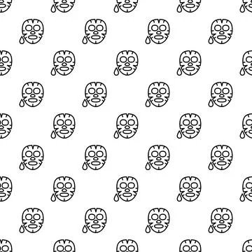 Facial mask skincare seamless pattern with cosmetic drops Stock Illustration