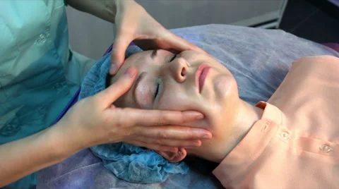 Facial massage closeup Stock Footage 68414980
