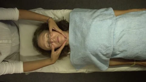 Facial massage. Flat lay. 스톡 동영상 163505487