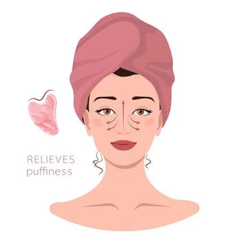Facial massage lines direction scheme. Stock Illustration
