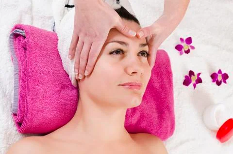 Facial massage Stock Photos