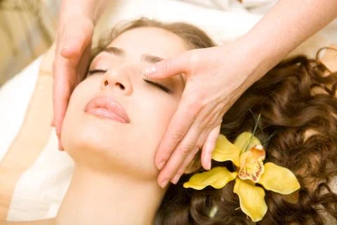 Facial massage Stock Photos