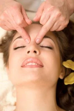 Facial massage Stock Photos