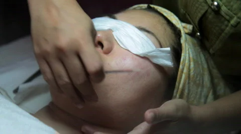 Facial massage at spa  Stock Footage 667090