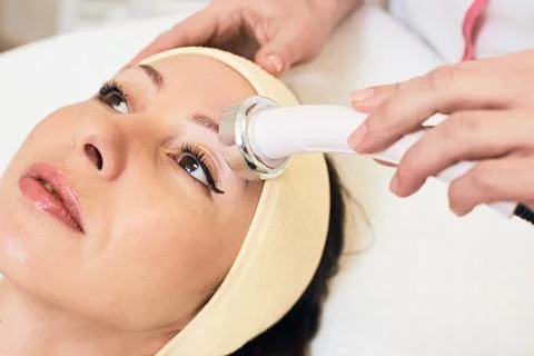 Facial peeling procedure Stock Photos