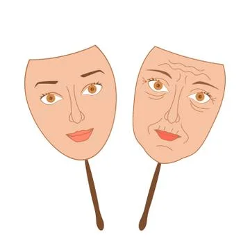 Facial plastic surgery concept Stock Illustration