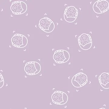 Facial points for face id technology line seamless pattern Illustrazione stock