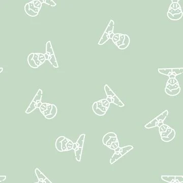 Facial protective mask line vector seamless pattern Stock Illustration