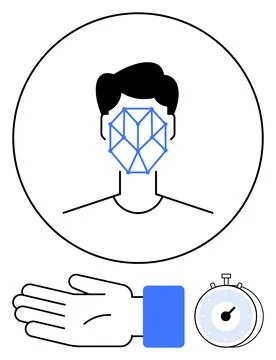 Facial Recognition and Quick Access Technology for Secure and Efficient Aut.. Illustrazione stock