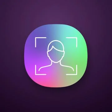 Facial recognition app icon Stock Illustration
