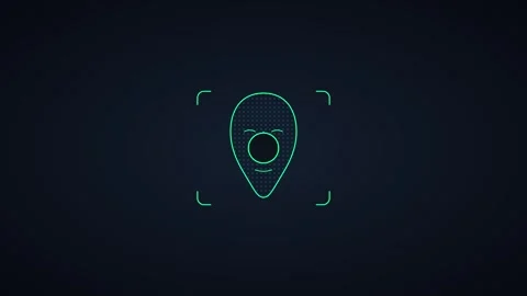 Facial recognition biometric scan technology interface with success checkma.. Stock-Footage 344862927