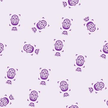Facial recognition camera social robotics glyph seamless pattern Stock Illustration