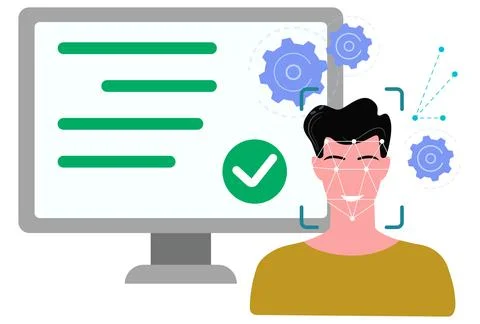 Facial Recognition Concept Illustration Stock-Illustration