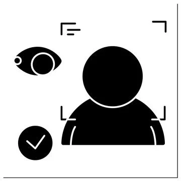 Facial recognition glyph icon 스톡 일러스트