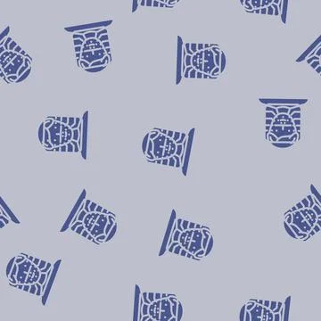 Facial recognition glyph vector seamless pattern Stock Illustration