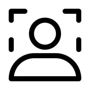 Facial recognition icon. Editable line icon. Professional and modern outlin.. Stock Illustration