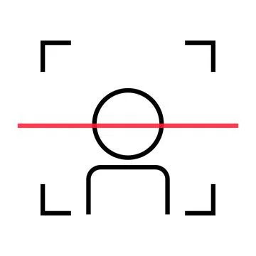 Facial recognition icon. Person scan. Vector. Stock Illustration