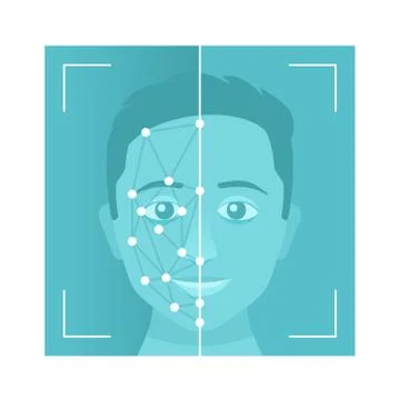 Facial recognition Stock Illustration