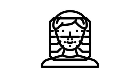 Facial recognition line icon animation Stock Footage 326753290