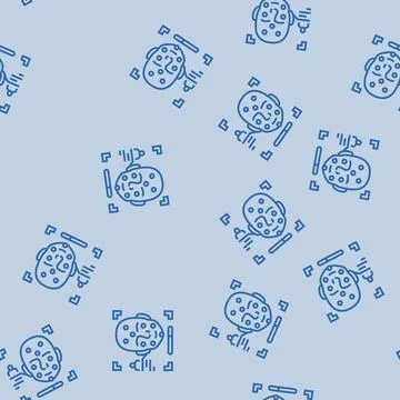 Facial recognition line seamless pattern Illustrazione stock