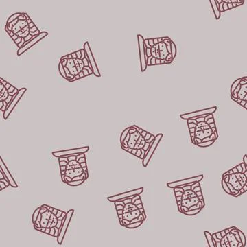 Facial recognition line vector seamless pattern Stock Illustration