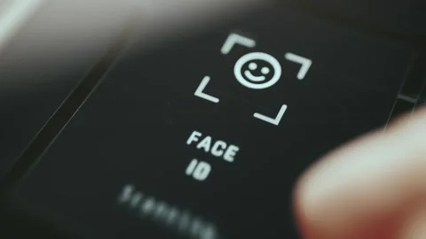 Facial Recognition Login - Modern HUD Close Up Stock Footage 336947574