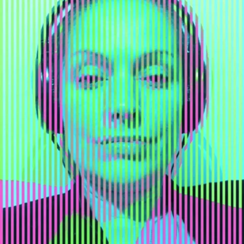 Facial recognition scan concept animation effect comic book style animation foot Stock Footage 122294378