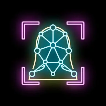 Facial recognition scanning biometric data for security identification 스톡 일러스트
