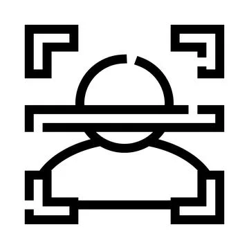 Facial recognition scanning person identity for security access Stock Illustration