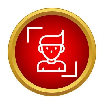 Facial recognition scanning user identity for security access イラスト素材