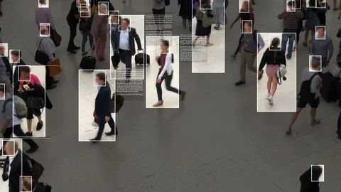 Facial recognition showing personal data... | Stock Video | Pond5