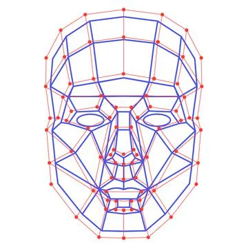 Facial Recognition System concept. Face ID verification services or biometric Illustrazione stock