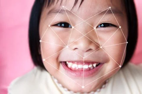 Facial recognition system concept. Stock Photos