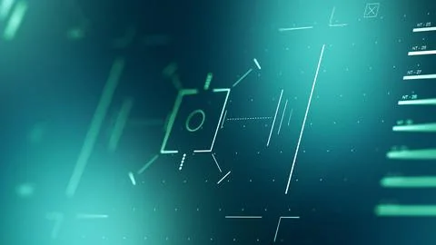 Facial recognition system display for surveillance technology in modern security Stock Illustration