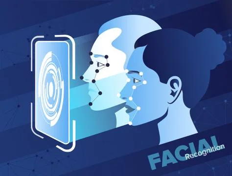 Facial recognition system Stock Illustration