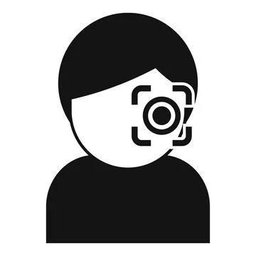 Facial recognition system scanning man face biometric security icon Stock Illustration