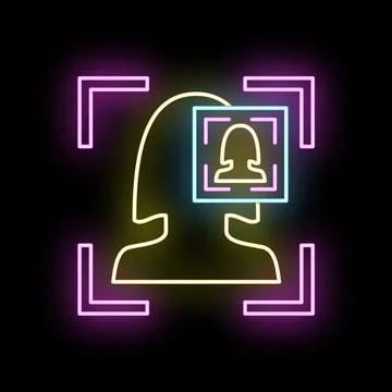 Facial recognition system scanning person's biometric data Stock Illustration