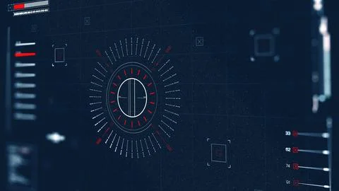 Facial recognition system shows data and surveillance graphics in real time Stock Photos