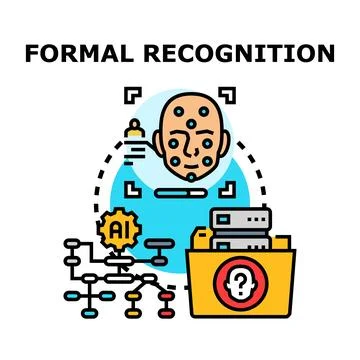 Facial recognition technology identifying person identity process 스톡 일러스트