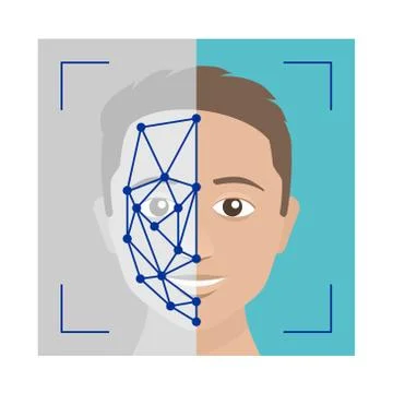 Facial recognition technology Stock Illustration