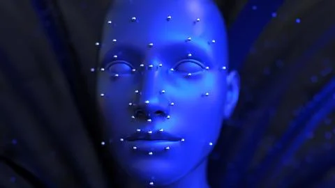 Facial recognition technology Illustrazione stock