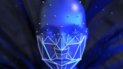 Facial recognition technology Stock Illustration