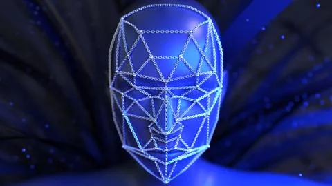 Facial recognition technology Иллюстрация