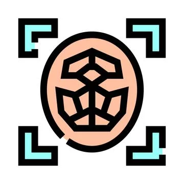 Facial recognition technology scanning human face symbol Stock Illustration