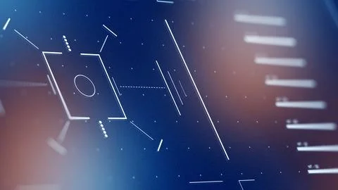 Facial recognition technology showing surveillance data in a digital display Stock Illustration