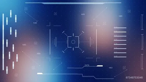 Facial recognition technology in use for surveillance in urban areas at night Ilustração Stock