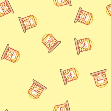 Facial recognition vector seamless pattern 库存插图